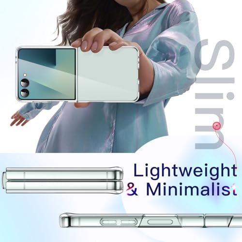 Image of JETech Case for Samsung Galaxy Z Flip 7 2025, Crystal Transparent Hard PC Shell, Anti-Scratch Shockproof Slim Protective Phone Cover (Clear)