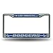 Rico MLB Los Angeles Dodgers Bling License Plate Frame, Chrome, 12 x 6-Inch