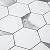 DICOFUN 10-Sheet Hexagon Tile Peel and Stick Backsplash, White Marble Look PVC Mixed Silver Metal Mosaic Tiles for Kitchen and Bathroom