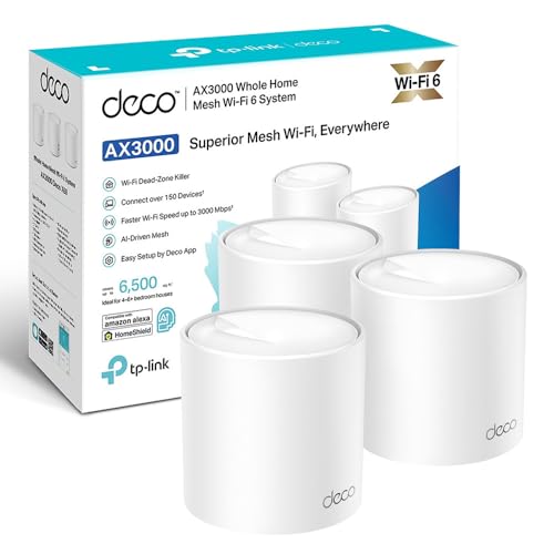 TP-Link Deco Sistema WiFi 6 AI Mesh, Doble Banda 2.4 GHz/5 GHz,