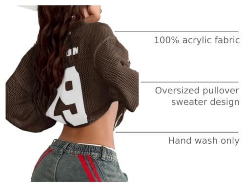 Image of Verdusa Women's Y2k Crochet Tops Jersey Shirts Graphic Going Out Summer Outfits Oversized Streetwear