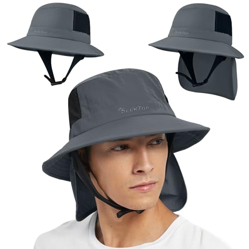 Seektop Surf Bucket Hat with UPF 50+ UV Protection, Waterproof Sun Hat with Adjustable Chin Strap...
