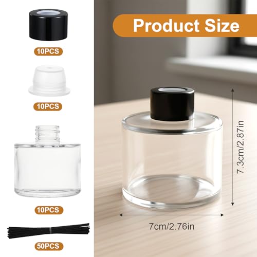 Set de 10 botellas de difusor de varillas de vidrio vacías 100ml miniatura 3