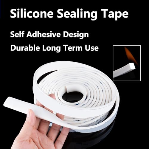 Cinta de sellado autoadhesiva de silicona 1m, impermeable y a prueba de sonido para puertas y ventanas, uso doméstico, automotriz e industrial, tamaño 6mm x 12mm miniatura 6