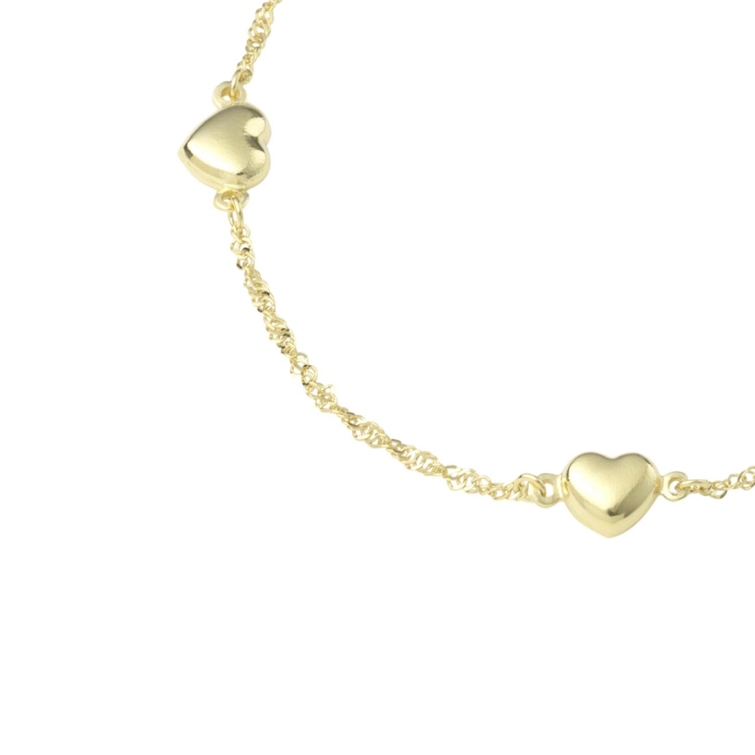 Amor Armband Damen Armschmuck, 17+2 cm, Gold, Herz, Kommt in Schmuck Geschenk Box, 2031153