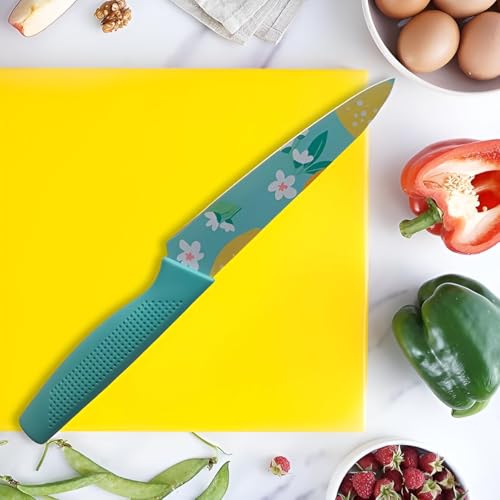 Image of Knife Set for Kitchen Professional 3 Pieces High Carbon Stainless Steel Colour Printed Coated Chef Knife I Utility Knife I Sontuku Knife I Kitchen Knives with Ergonomic Handle(Blue)
