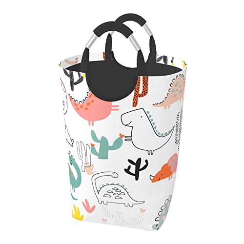 恐竜柄 ランドリーバスケット大容量 洗濯かご 防水 折りたたみ 収納ランドリーボックス 雑貨 おもちゃ収納バッグ 寝室、洗濯室、 バスルームのための脱衣かご 耐久性 持ち手付き ランドリーかご