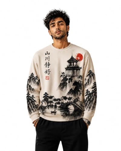 Image of FORCE Men's Stylish Round Neck Printed Full Sleeve T-Shirt