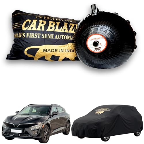 Image of CARBLAZER Portable & Semi-Automatic Full Body Car Cover: Heavy Duty Device | Anti-Theft | Dust & Scratch Proof | Water & Wind Resistant | Custom Fit | UV & Heat Protection Compatible for VINFAST VF7