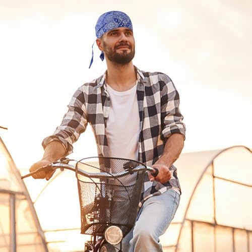 Image of DOCILA 3 Pcs Do Rags for Men Skull Cap Bandana Hat Breathable Helmet Linner Beanie