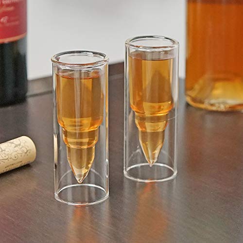 Fairly Odd Novelties .50 Caliber Bullet Shot Glass (Set Of 2), Clear #TOP4