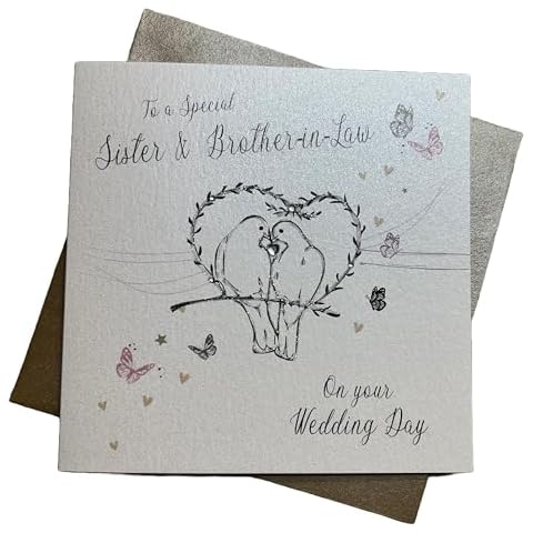 Handmade Wedding Card for Sister and Brother-in-Law Cover