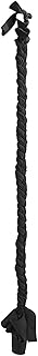 WQAZ Caballero de Cuero Montando látigo 110 cm Caballo Extensiones de Cola de Caballo Trenzado Crin de Caballos for Caballo Negro Azul Crema Sensación Suave elástica Antideslizante (Color : Black)