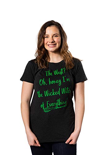 Camiseta feminina divertida Im The Wicked Witch of Everything para o Dia das Bruxas, Heather Black,