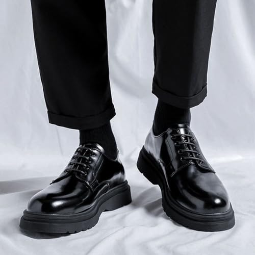 Mens Black Patent Leather Shoes Classic Lace up Dress Shoes Formal Oxford Business Shoes for Men3