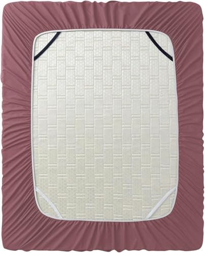 Image of Hearth & Harbor Extra Deep Pocket Queen Fitted Sheet - Fits 18 to 24 Inch Mattress - Ultra Soft 1800 Microfiber, Wrinkle-Free & Breathable - Hotel Luxury Fitted Sheet Only, Pink Clay