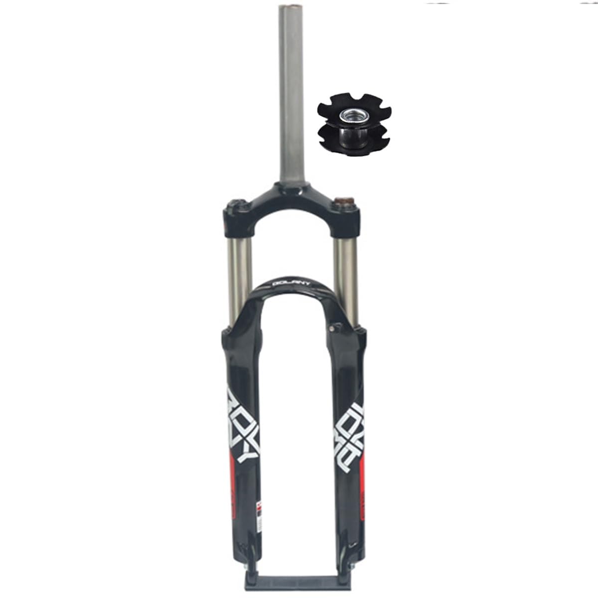 ZXGSXIOU 24 Inch Mountain Bikes Bicycles Front Fork 1 1/8 Straight Steerer Suspension Forks Mechanical 100mm Travel Quick Release 9 * Disc Brake
