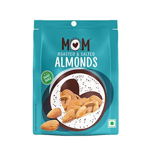 Image of MOM - Meal of the Moment, Roasted & Salted Almonds Combo Dispenser, 10 Pouches each of 12g - Rich source of fiber | High in Protein | Smart Snack | Dry Fruit (Pack of 3)