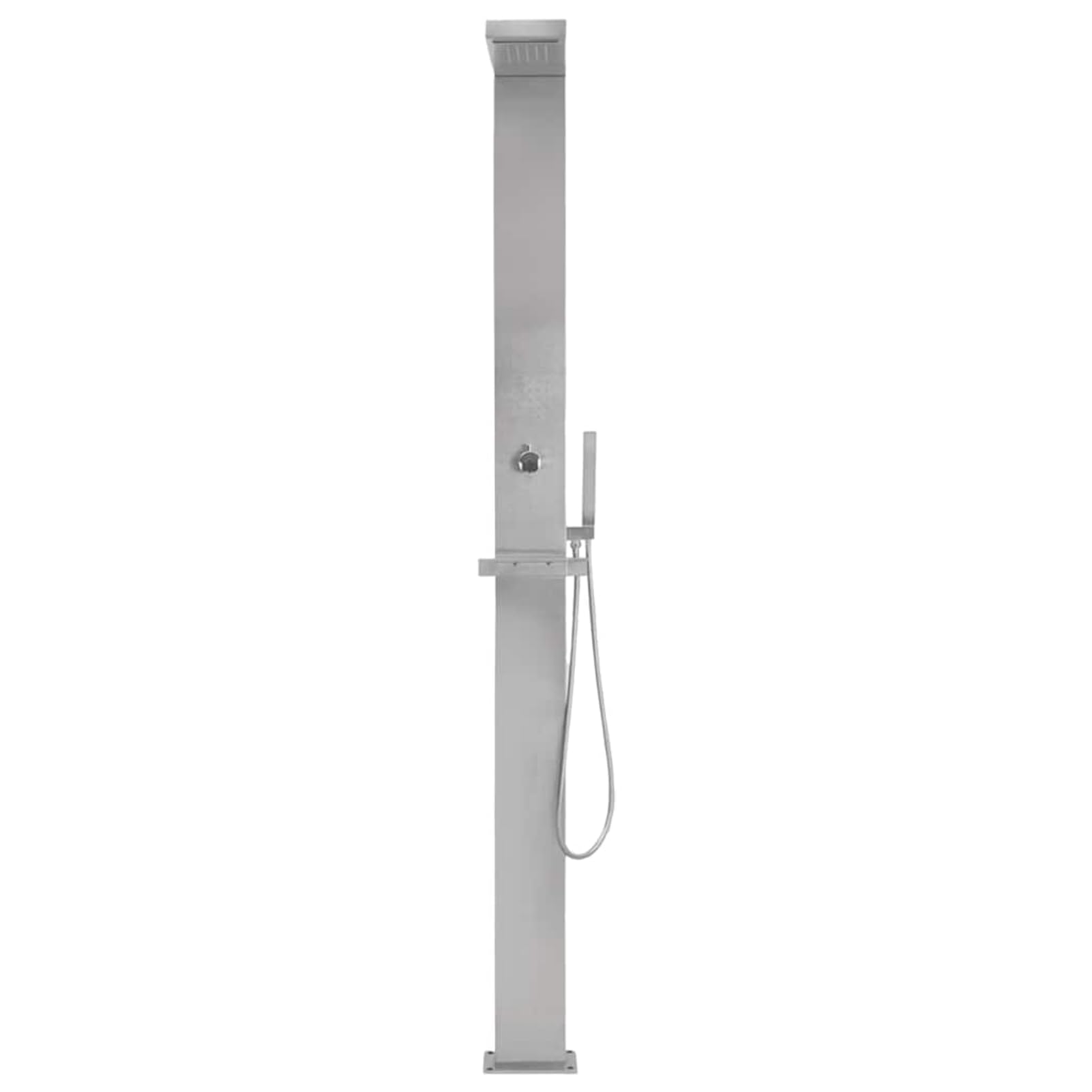 Gecheer Doccia da Giardino in Acciaio Inox Quadrata,Doccia Lavapiedi da Esterno Doccia per Piscina,15 x 44 x 210 cm