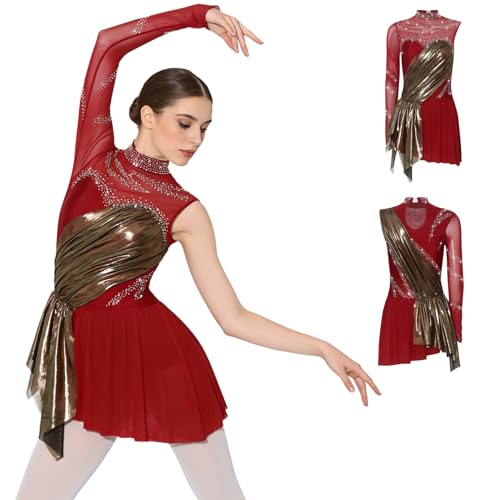 Combinaison compétition danse artistique avec anorak asymétrique et col roulé