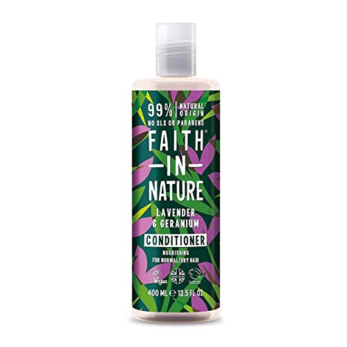 Faith In Nature Natural Lavender & Geranium Conditioner, Soothing, Vegan & Cruelty Free, No SLS or Parabens, Normal to Dry Hair, 400ml