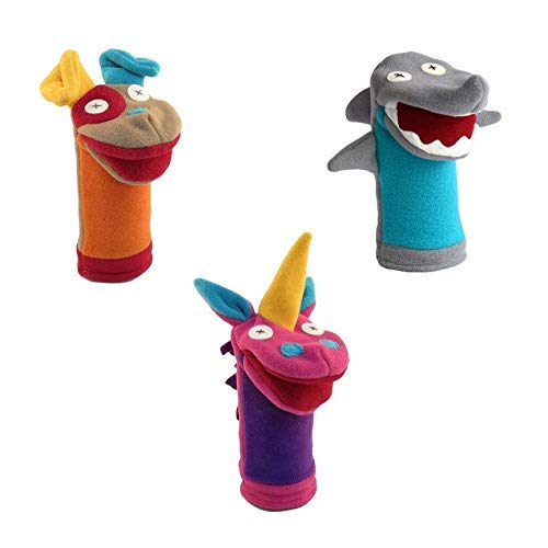 Cate & Levi Softy Puppet Bundle - Shark, Unicorn, Dog - Special Pricing - Made in Canada