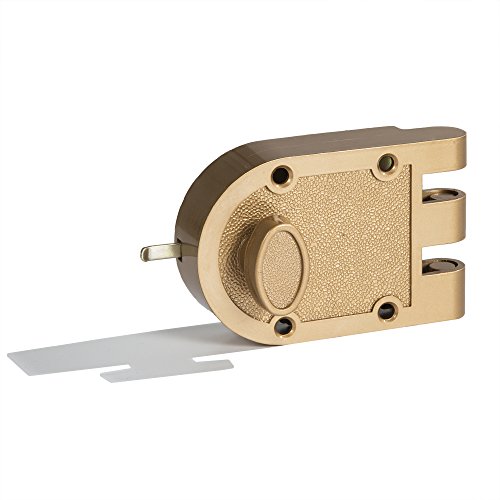 Heavy Duty Jimmy Proof Deadbolt Door Lock, Brass, Single Cylinder with Key Entry