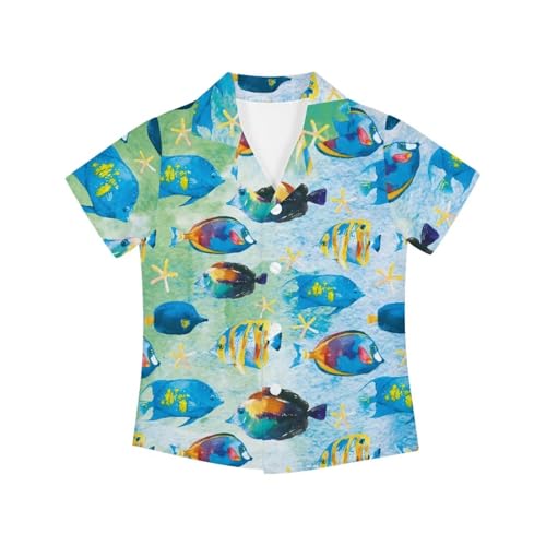 Kids Hawaiian Shirt Short Sleeve Casual Button Down Beach Aloha Shirt for Kids in 3t to 16 Years2