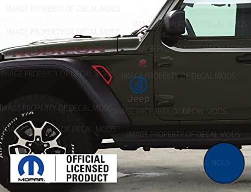 Miniatura 3 de Decal Mods Calcomanías laterales con diseño de mano ondulada para Jeep Wrangler (juego de 2) SJ8R4 azul