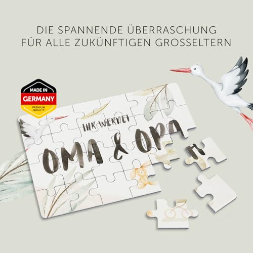 Ihr werdet Oma und Opa Puzzle, 24-teilig mit Säckchen, Schwangerschaft verkünden Großeltern, du wirst Oma, du wirst Opa, Puzzle Oma und Opa, Ihr werdet Großeltern