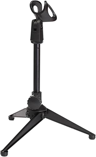 Miniatura 3 de Soporte de micrófono de escritorio ajustable para podcasting transmisión en vivo y soporte de trípode de micrófono compacto y ligero