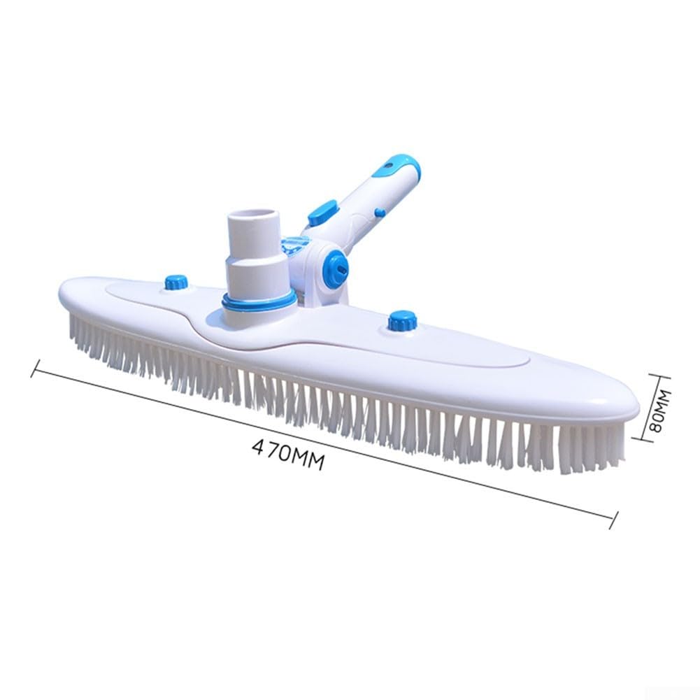 Spazzola da parete curva per piscine: testa di aspirazione con colla assorbente per la pulizia profonda delle piastrelle dei pavimenti, 46 cm, colore: bianco