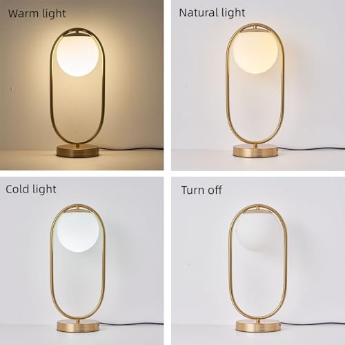 Lámpara de Mesa Moderna con Pantalla de Cristal Blanca miniatura 4