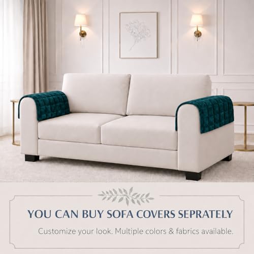 Image of STITCHNEST 'Haven Soft Series' Sofa Armrest Cover | Ultra Soft Plush Hand Rest Protector for Sofa & Couch Furniture, Washable Textured Arm Cover