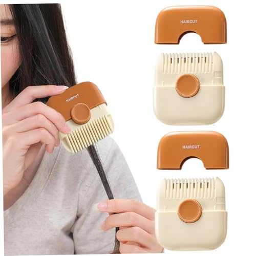 Split Ends Hair Trimmer, 2pcs 2 in 1 Manual Bangs Trimmer Comb, Portable Hair Trimmers, Small Hairs Cutting Combs for Women Girls