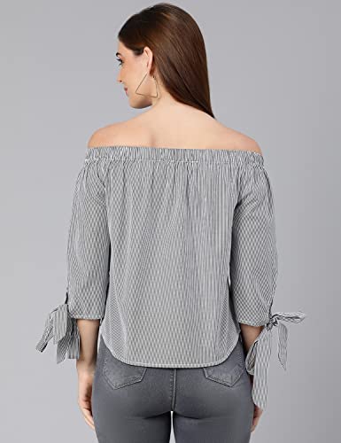 Image of oxolloxo Ragalia Stripes Printed Off-Shoulder Women top