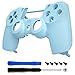 eXtremeRate Heaven Blue Faceplate Cover, Soft Touch Front Housing Shell Case, Comfortable Soft Grip Replacement Kit for Playstation 4 PS4 Slim PS4 Pro Controller (CUH-ZCT2 JDM-040 JDM-050 JDM-055)