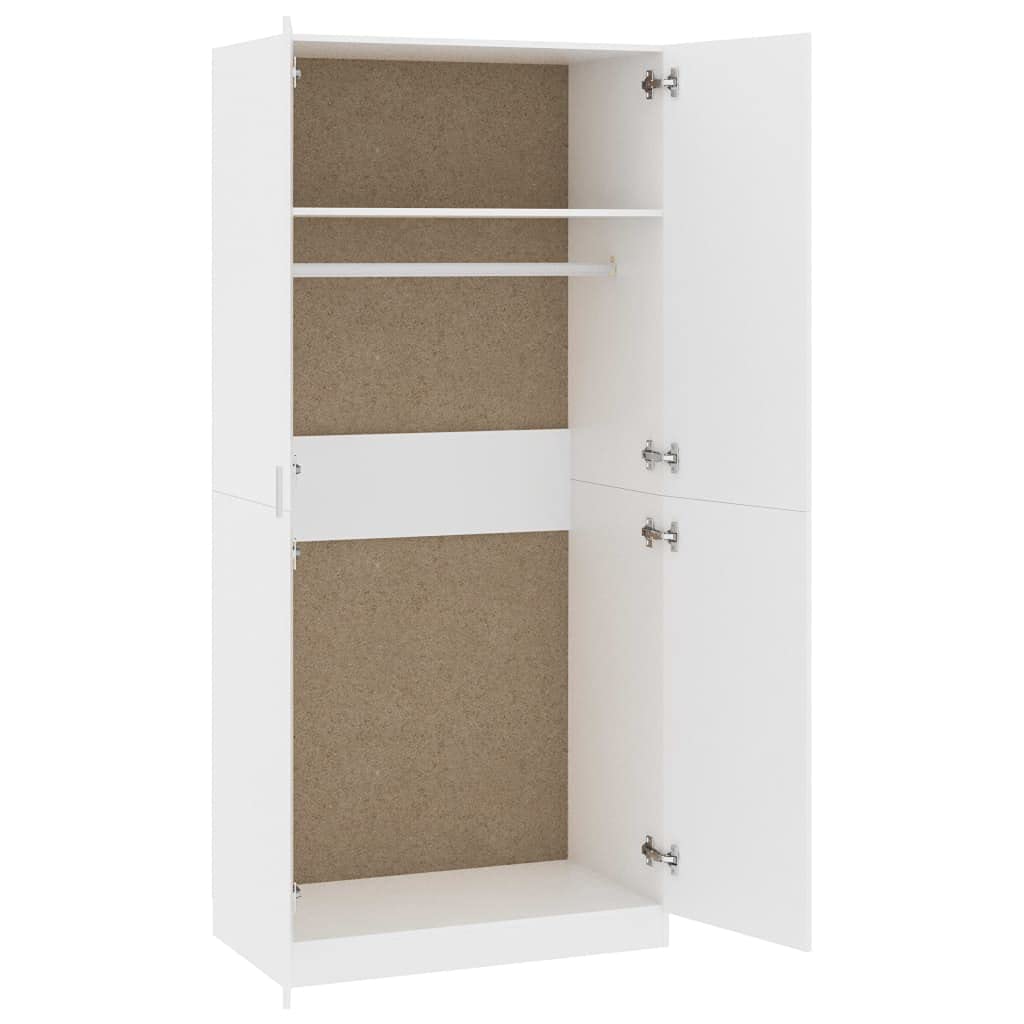 Willood Kleiderschrank Weiß 90x52x200 cm Holzwerkstoff Garderobenschrank Garderobe Schrank Schlafzimmerschrank Dielenschrank