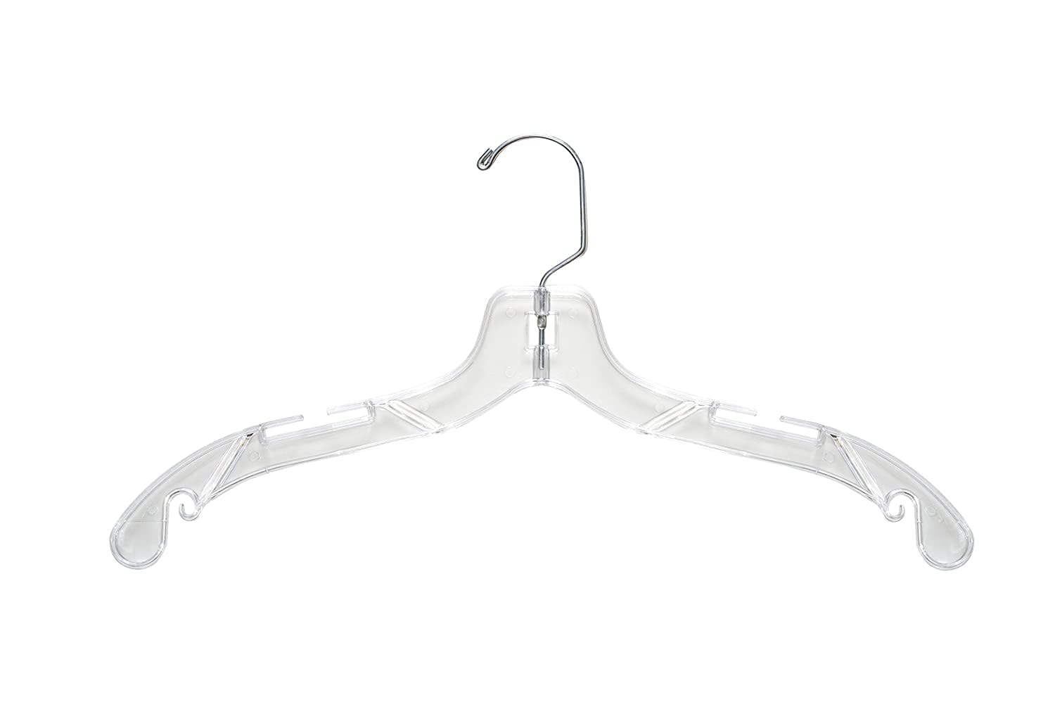 NAHANCO 17” Plastic Heavy Weight Shirt/Dress Hanger with Chrome Swivel Hook, Clear (Pack of 100), Made in USA