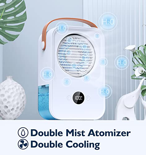 Xl Evaporative Air Conditioner Portable Air Cooler,Powerful 4-Speed,Quiet, 650 Ml Water Tank,Display Prower Desktop Cooling Fan For Bedroom, Office, Living Room & More #TOP1