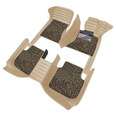 CAPEDELL Premium 9D Car Floor Mats Compatible for Honda City Zx(2006-2009) ||Luxury Leather Double Layered Car Floor Mat ||Set of 3 Pcs||Water Resistent||Color :-Full Beige