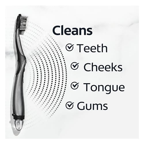 Colgate 360 Vibrate Charcoal Battery Operated Toothbrush Pack, Disposable Electric Toothbrushes with 1 AAA Battery Included, Whole Mouth Clean, 2 Pack, Black - Image 8