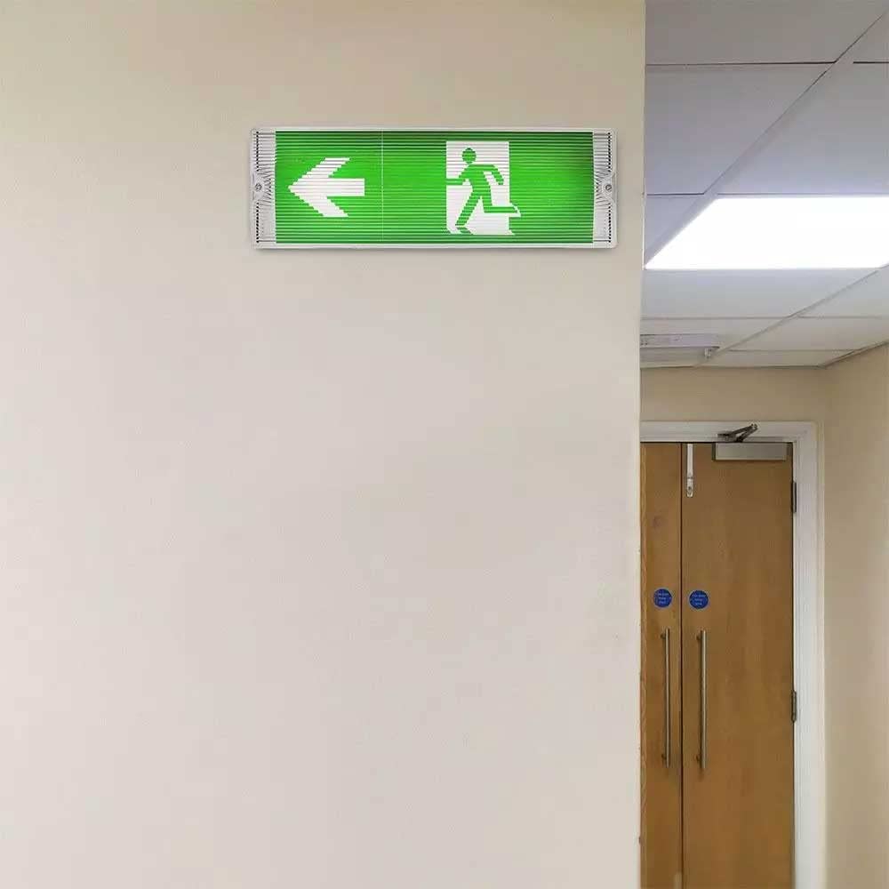 Luz LED de emergencia para salida de incendios, mamparo de 3 W, IP65, indicador de evacuación de pared mantenido/no mantenido (10 luces)