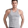 COSHAL® 1 Men's Cotton Vests Tank Tops Sleeveless Plain Breathable Slim Fit Summer Top Vest Everyday Athletic wear, Easy Fit Men Workout Shirts Size S, Grey #3