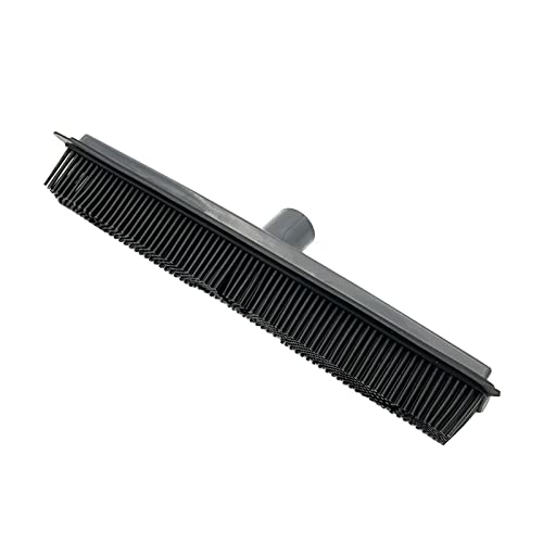 Peggy Perfect Gummibesen Rubber Broom Set. Teleskopbesen mit Abzieher & Kehrgarnitur. Haarentfernung, Tier-, Hunde-, Katzenhaare. Bodenbürste zur Reinigung von Teppichen und sämtlichen Bodenbeläge.