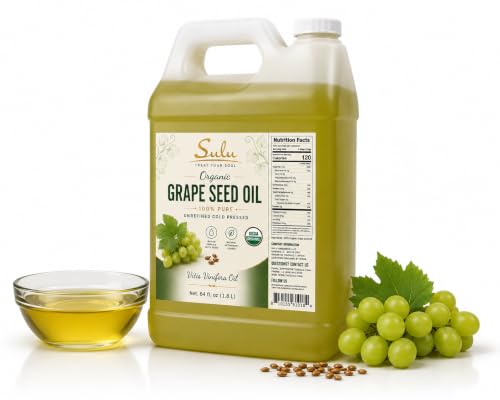 SULU ORGANICS 100% Pure Cold Pressed Unrefined Grapeseed Oil (4 lbs/ 64 oz) image 4