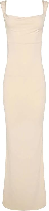 Tiger Mist Women's Morana Backless Maxi Dress with Cowl Neck and Sculpting Fit - Yellow - S