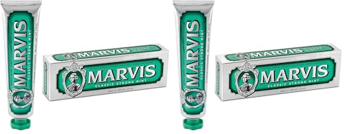 Marvis Classic Strong Mint Toothpaste, 85 ml, Sensational Flavoured Toothpaste for a Long-Lasting Freshness (Pack of 2)