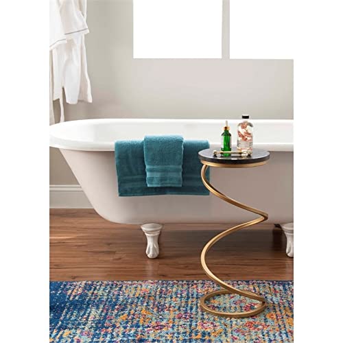 Powell Atlee Spiral Modern Metal And Granite Drink Table In Black And Gold #TOP3