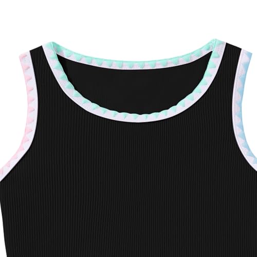 Image of Girls Bathing Suit Toddler Swimsuits 2 Piece Bikini Sets Round Neck Colorful Lace Teen Girls Swimwear 3-14T